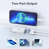 Carregador EQUIP 2 portas 30W GaN fino USB PD — USB-C x1, USB-A x1, entrada 100–240V, saída máx. 20V, branco