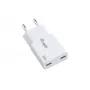 Carregador EQUIP 2 portas 30W GaN fino USB-C PD — 2 conectores USB-C, entrada 100–240 V, saída máx. 20 V, branco