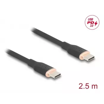 Cabo USB DeLOCK 81239 2,5 m USB-C preto USB 2.0 0,48 Gbit/s