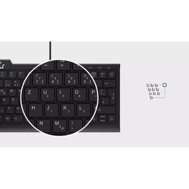KeySonic KSK-5010ELC (DE) Teclado para casa USB QWERTZ Alemão Preto