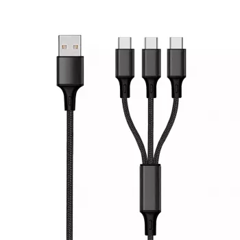 Cabo USB 2GO 797156 1,5 m USB B 3 x USB C Preto