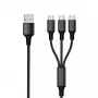 Cabo USB 2GO 797156 1,5 m USB B 3 x USB C Preto