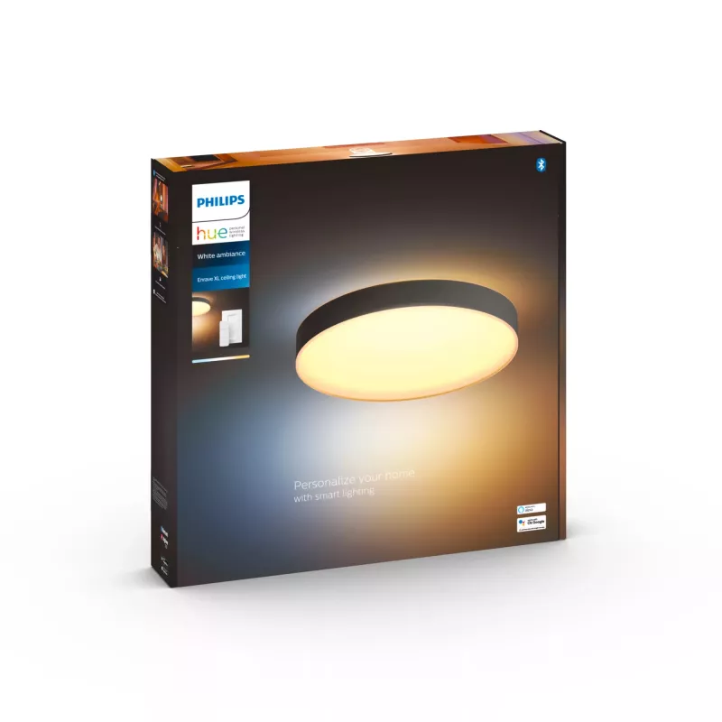 Lâmpada de teto inteligente Philips Hue White ambience Enrave extra large preto
