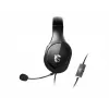 Headset gaming MSI IMMERSE GH20 '3,5 mm inline com acessório divisor de áudio, Preto, drivers de 40 mm, microfone unidirecional, compatibilidade com PC e multiplataforma'