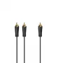 Cabo de áudio Hama 00205097 5m RCA 2 x fichas RCA banhadas a ouro preto