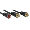 Cabo de áudio Hama 00205097 5m RCA 2 x fichas RCA banhadas a ouro preto