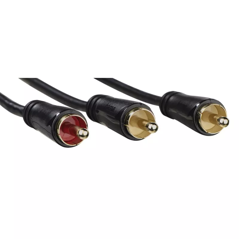 Cabo de áudio Hama 00205097 5m RCA 2 x fichas RCA banhadas a ouro preto