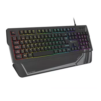 Teclado Gaming GENESIS Rhod 350 RGB – 104 teclas USB QWERTY Espanhol tamanho completo, Preto, retroiluminação RGB, apoio de pulso