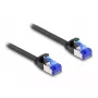 Cabo de rede DeLOCK RJ45 cabo patch plano ficha macho para ficha macho Cat.6A 0,5 m preto
