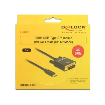 Adaptador USB-C para DVI DeLOCK 3m 85322