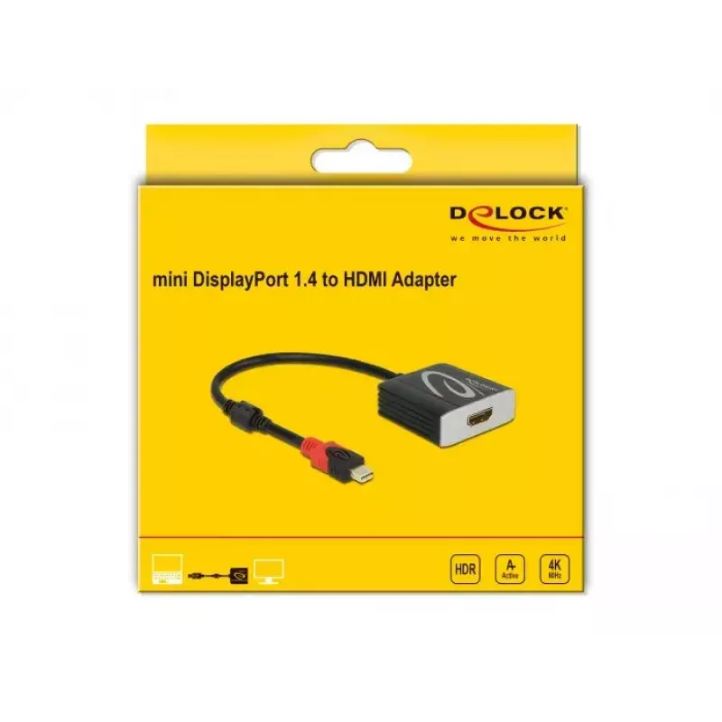 Adaptador ativo Mini DisplayPort 1.4 para HDMI DeLOCK 65302
