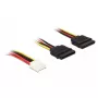Cabo DeLOCK 0,3m Floppy 4p/2x SATA 15p