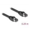 Cabo de rede RJ45 DeLOCK Cat.8.1 S/FTP 25 cm 40 Gbit/s preto