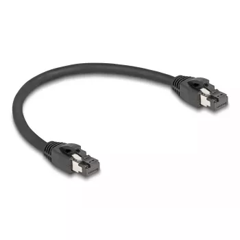 Cabo de rede RJ45 DeLOCK Cat.8.1 S/FTP 25 cm 40 Gbit/s preto