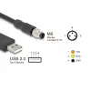 Cabo de sensor/atuador DeLOCK 1,8 m M8 USB 2.0 Type-A preto 64258