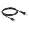 Leitor de códigos de barras USB DeLOCK 1D e 2D com fios para montagem fixa