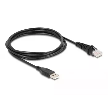 Leitor de códigos de barras USB DeLOCK 1D e 2D com fios para montagem fixa