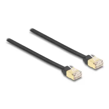 Cabo enrolável RJ45 DeLOCK Cat.6A STP 1,5 m preto amarelo