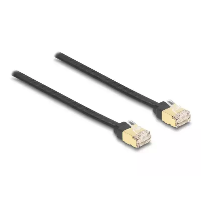 Cabo enrolável RJ45 DeLOCK Cat.6A STP 1,5 m preto amarelo