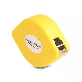 Cabo enrolável RJ45 DeLOCK Cat.6A STP 1,5 m preto amarelo