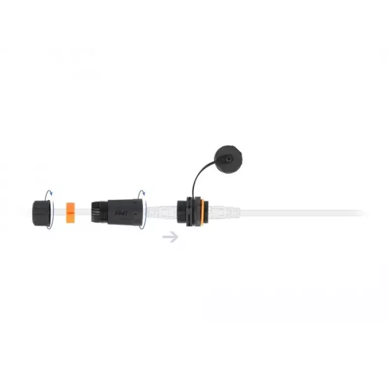 Conector de cabo RJ-45/RJ-45 DeLOCK 86700 preto laranja