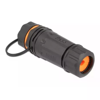 Conector de cabo RJ-45/RJ-45 DeLOCK 86700 preto laranja