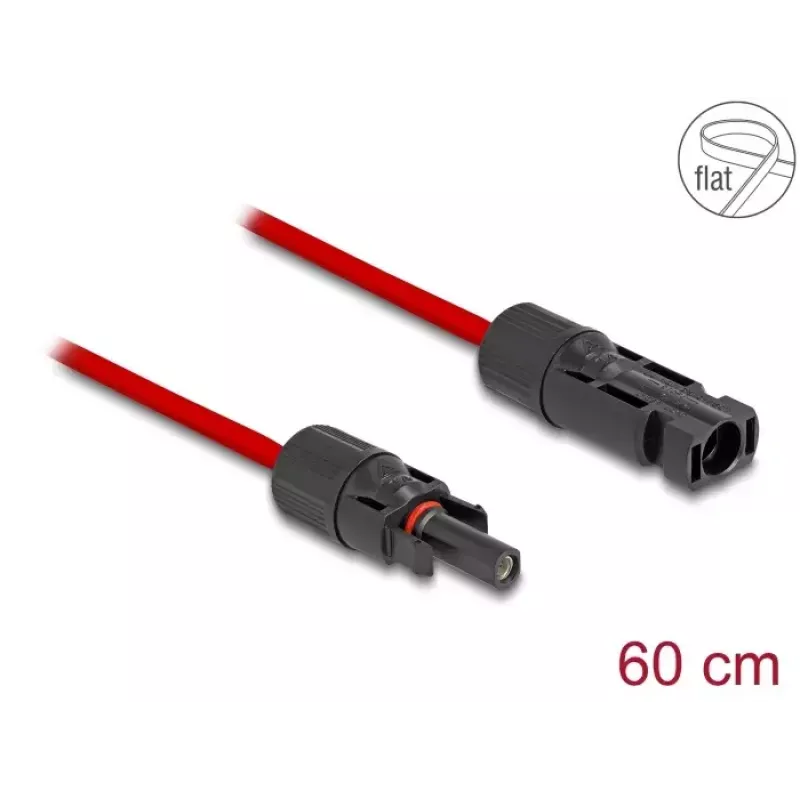 Cabo DeLOCK DL4 solar plano macho para fêmea 60 cm vermelho 3,3 mm²