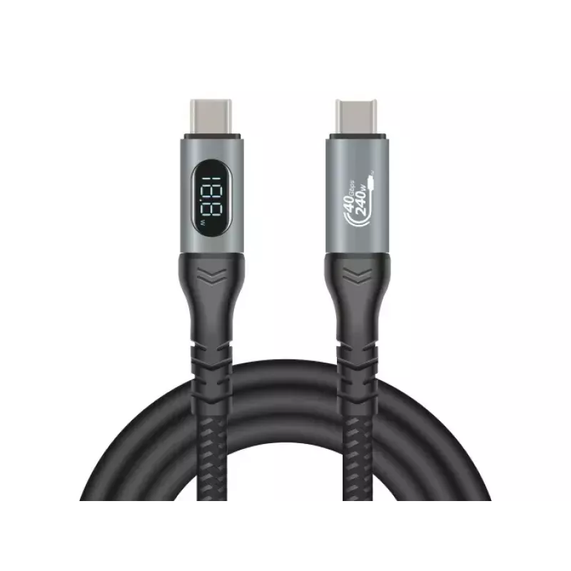 Cabo coaxial de dados e carregamento rápido DeLOCK USB 40 Gbps 1 m USB PD 3.1 240 W