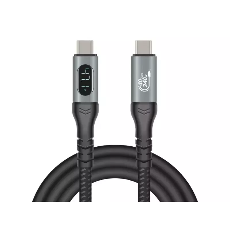 Cabo coaxial de dados e carregamento rápido DeLOCK USB 40 Gbps 1 m USB PD 3.1 240 W