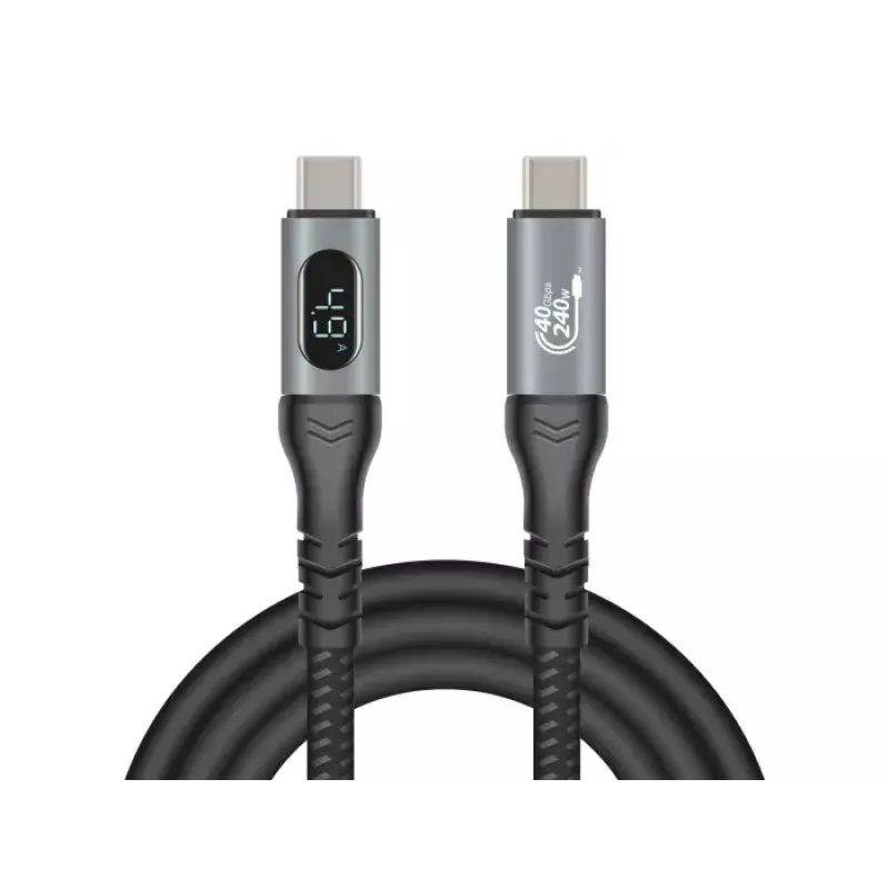 Cabo coaxial de dados e carregamento rápido DeLOCK USB 40 Gbps 1 m USB PD 3.1 240 W