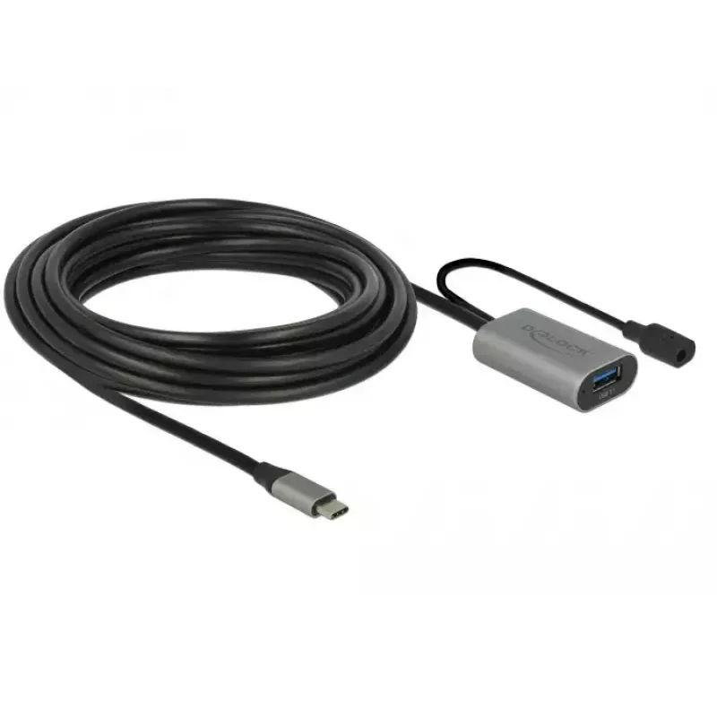 Cabo USB DeLOCK 85391 USB 3.2 Gen 1 5 m USB-A USB-C preto cinzento