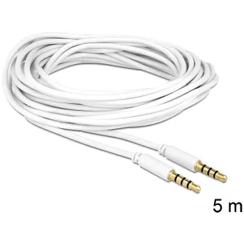 Cabo de áudio 3,5 mm macho para macho DeLOCK 83443 5 m branco