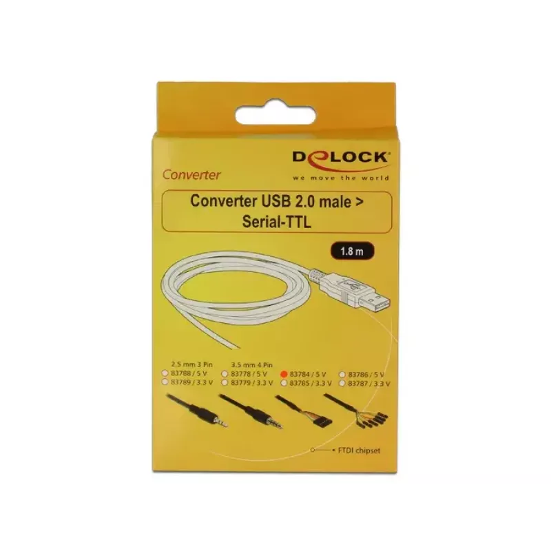 Cabo USB DeLOCK 1,8 m USB2.0-A/TTL 6 pinos preto