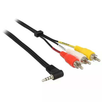 Cabo de áudio DeLOCK 84724 1,5m 3,5mm 3 x RCA preto