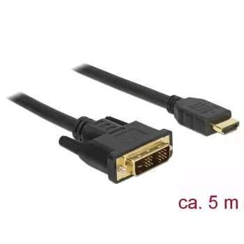Adaptador de cabo de vídeo DeLOCK 85586 DVI-D HDMI Type-A preto 5 m