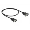 Delock Cabo série RS-232, D-Sub 9 macho para macho, caixa de conector fina, 0,5 m, preto