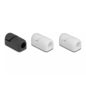Fixador de cabos DeLOCK 18404 autofechável autoadesivo 3 unid. preto branco