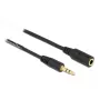Extensão de cabo espiral DeLOCK 86768 ficha de 3,5 mm macho para fêmea 1,5 m preto