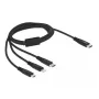Cabo de carregamento USB DeLOCK 87149 3 em 1 USB Type-C para Lightning Micro USB 1 m