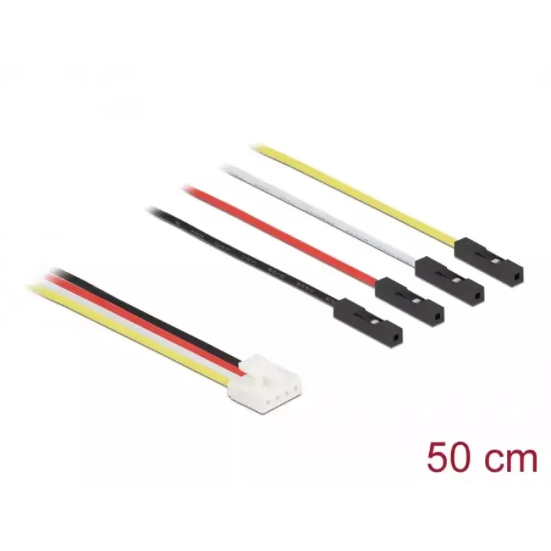 Cabo de alimentação interno DELOCK 86950, 0,5 m, macho para fêmea, multicolor (preto/vermelho/branco/amarelo)