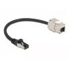 Cabo ficha RJ45 macho para módulo Keystone conector RJ45 fêmea DeLOCK 87022