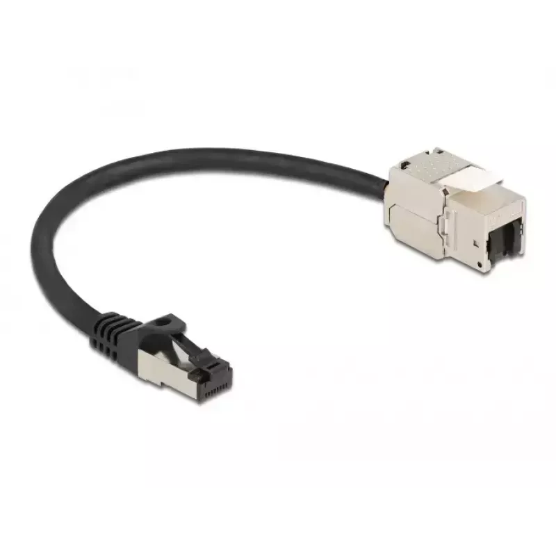 Cabo ficha RJ45 macho para módulo Keystone conector RJ45 fêmea DeLOCK 87022