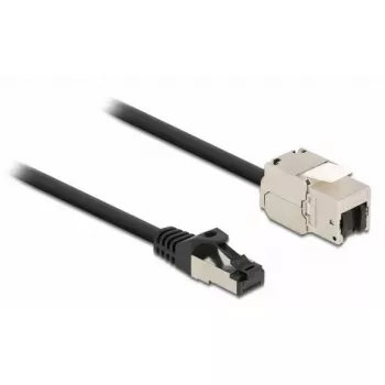 Cabo ficha RJ45 macho para módulo Keystone conector RJ45 fêmea DeLOCK 87022