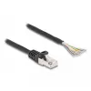 Cabo DeLOCK RJ50 macho para extremidades de fio abertas S/FTP 1 m preto