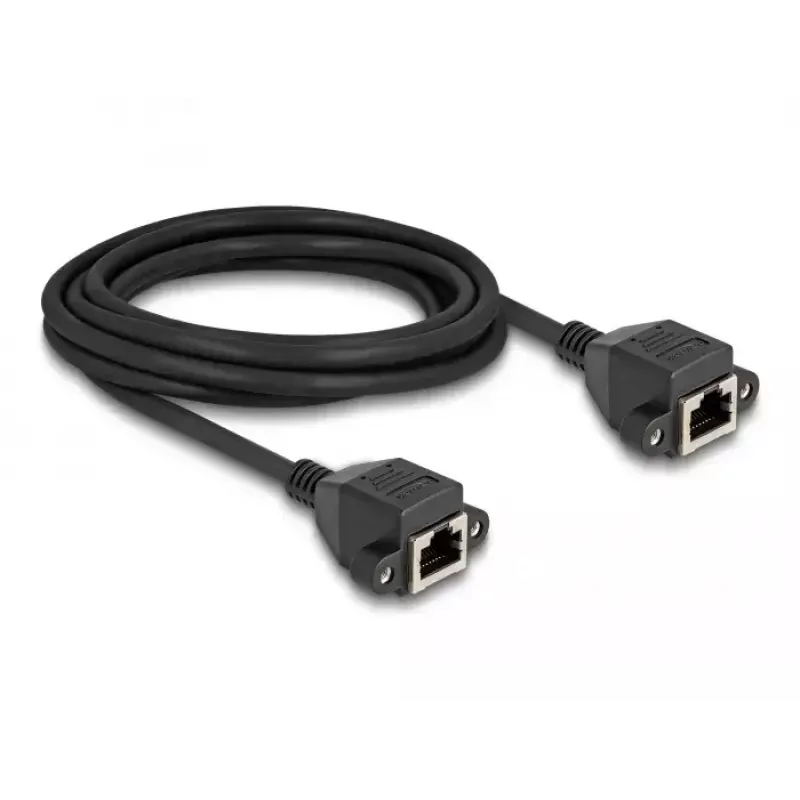 Cabo de extensão DeLOCK RJ50 fêmea para fêmea S/FTP 5 m preto