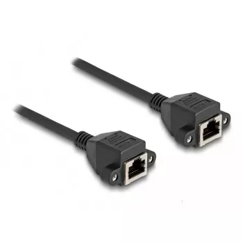 Cabo de extensão DeLOCK RJ50 fêmea para fêmea S/FTP 5 m preto