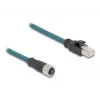 Cabo adaptador DeLOCK M12 codificação A fêmea de 8 pinos para RJ45 macho 50 cm