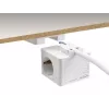DeLOCK 11497 Cubo de tomadas de 3 vias com cabo de extensão de 1,5 m, carregador USB, proteção para crianças, branco
