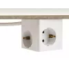 DeLOCK 11497 Cubo de tomadas de 3 vias com cabo de extensão de 1,5 m, carregador USB, proteção para crianças, branco