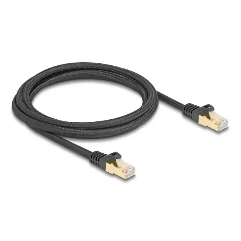 Cabo de rede DeLOCK RJ45 80318 macho para macho Cat.6A 2 m preto